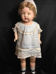 29'' BEAUTIFUL ORIGINAL 1920S ERA MAMA DOLL, COMPO LIMBS, SHOES
